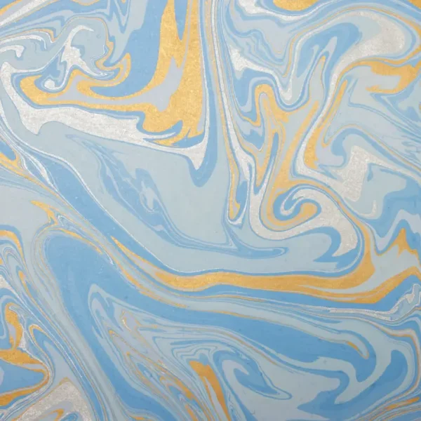 Papel de regalo marmolado azul claro - Imagen 4