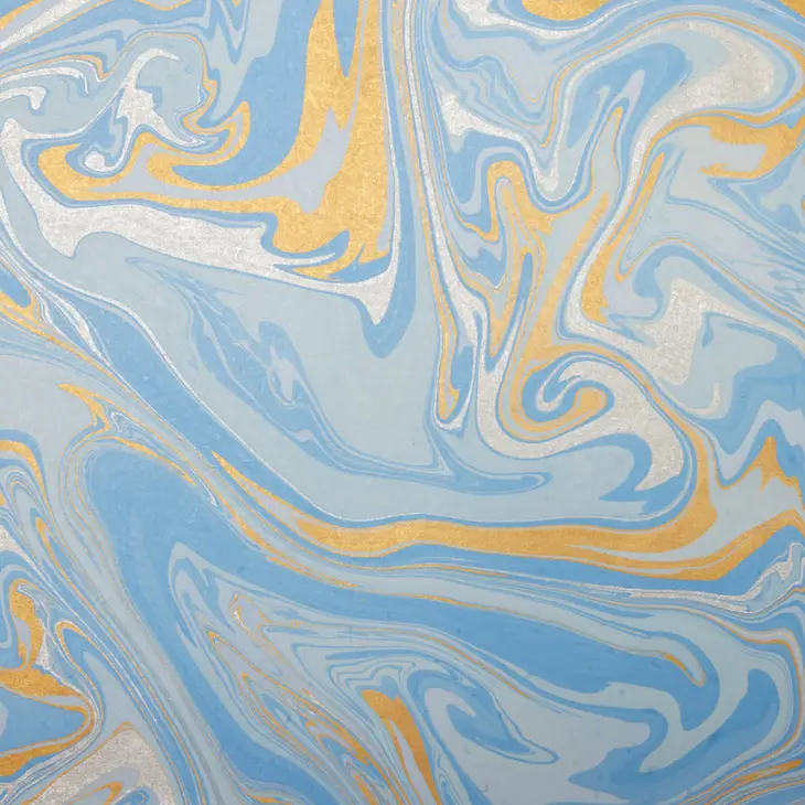 Papel de regalo marmolado azul claro - Imagen 4