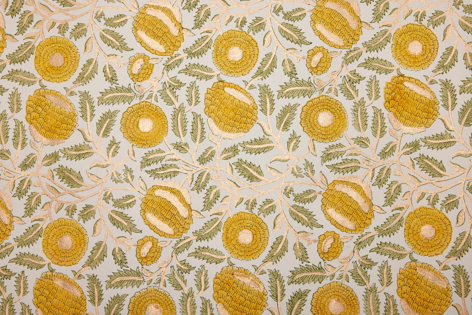 Papel de regalo grabado a mano caléndula amarillo - Imagen 2