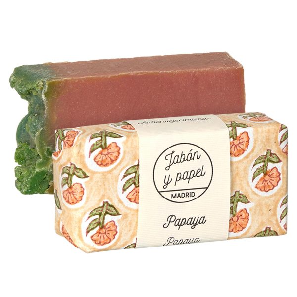 Jabón sólido natural de papaya - Imagen 2