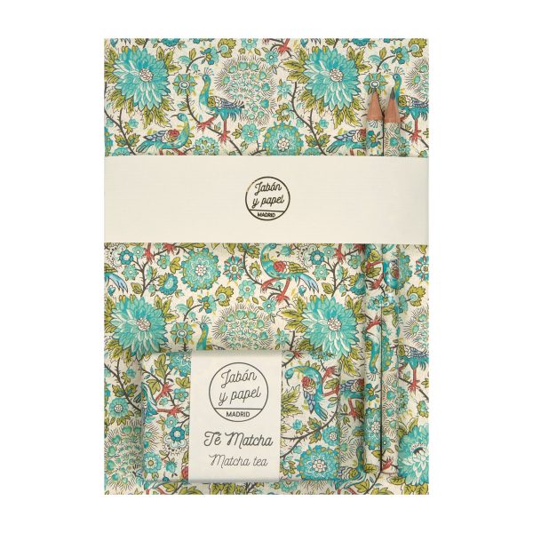 Pack cuaderno y jabón pavo real