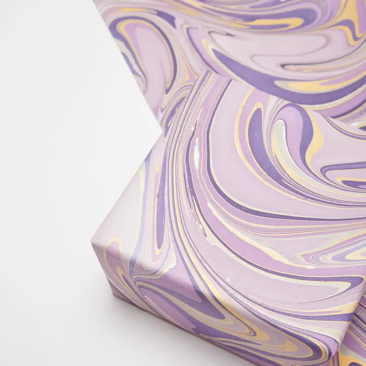 Papel de regalo marmolado morado - Imagen 2
