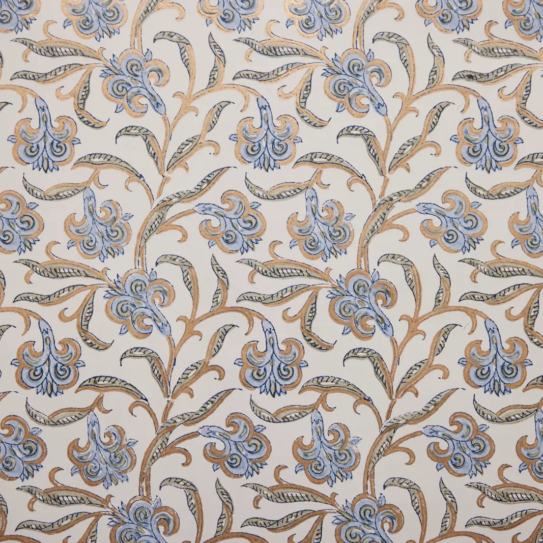 Papel de regalo grabado a mano iris azul dorado - Imagen 3