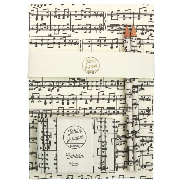 Pack cuaderno y jabón notas musicales