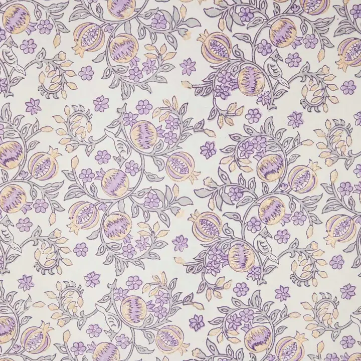 Papel de regalo grabado a mano granadas violeta jabón y papel