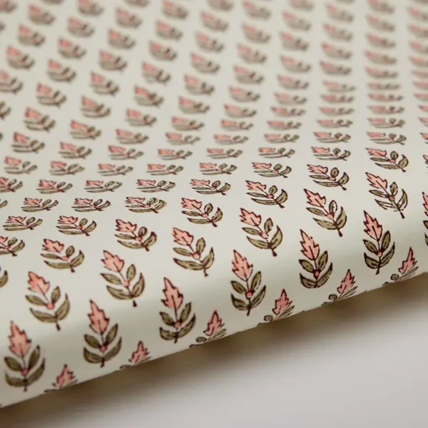 Papel de regalo grabado a mano buti coral