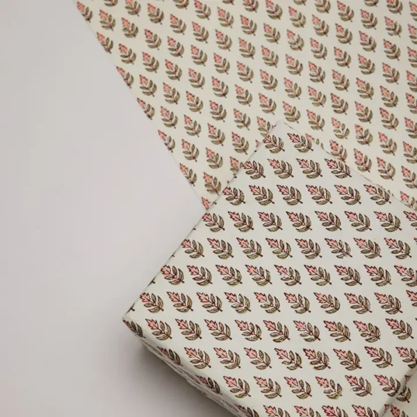 Papel de regalo grabado a mano buti coral - Imagen 4