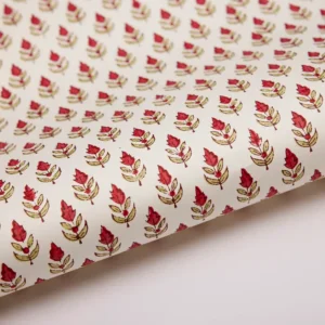 Papel de regalo grabado a mano buti rojo