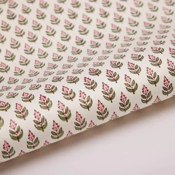Papel de regalo grabado a mano buti rosa