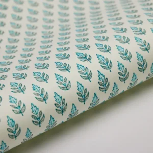 Papel de regalo grabado a mano buti turquesa