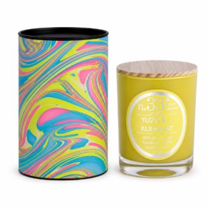 vela perfumada juzu y kumquat cerabella para jabon y papel