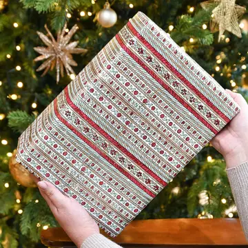 Papel de regalo grabado a mano benares navidad - Imagen 3