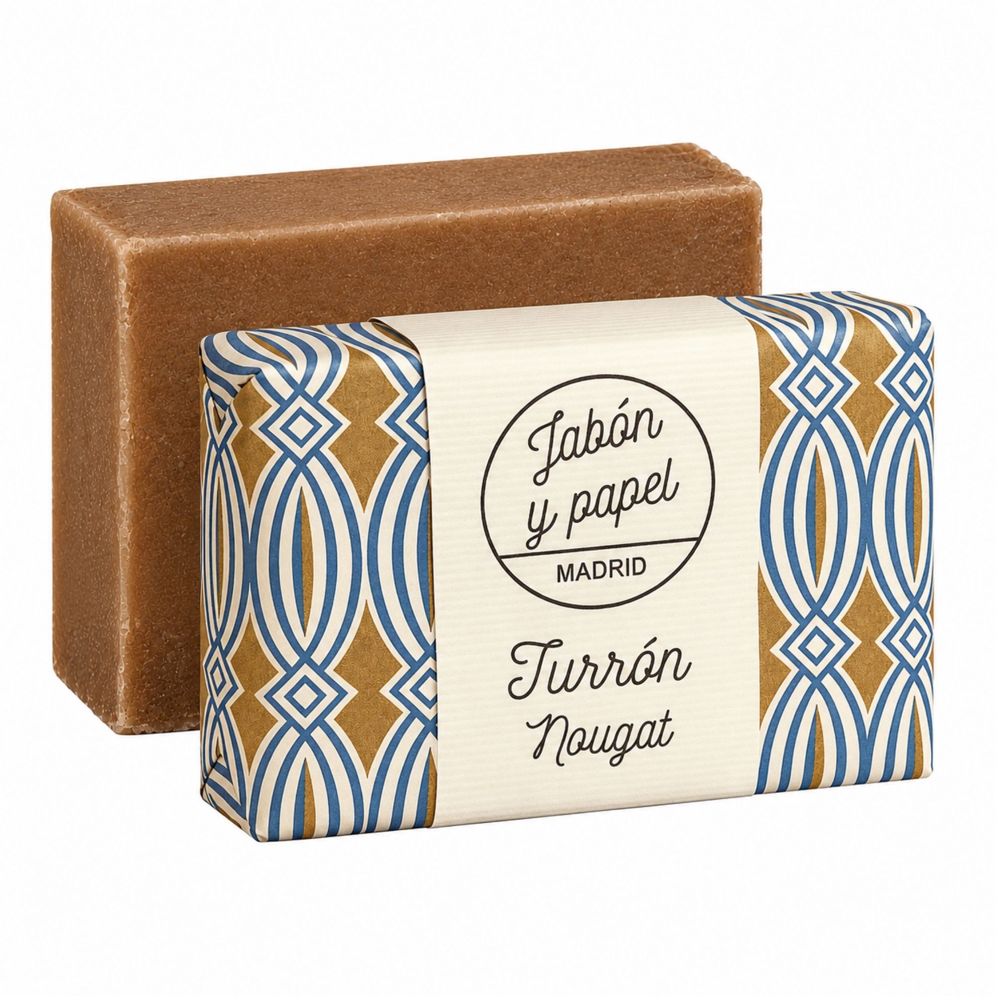 jabón solido natural de turron hidratante jabón y papel