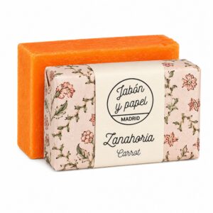 Jabón sólido natiral de zanahoria jabón y papel