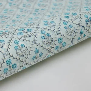 Papel de regalo grabado a mano bloque floral
