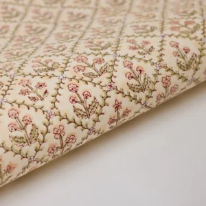 Papel de regalo grabado a mano bloque floral terracota jabón y papel